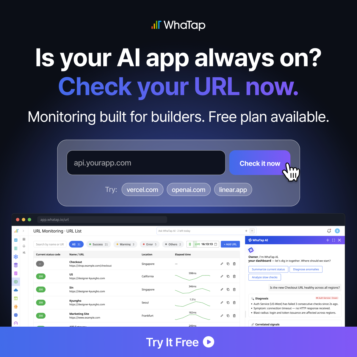 WhaTap Labs Facebook ad