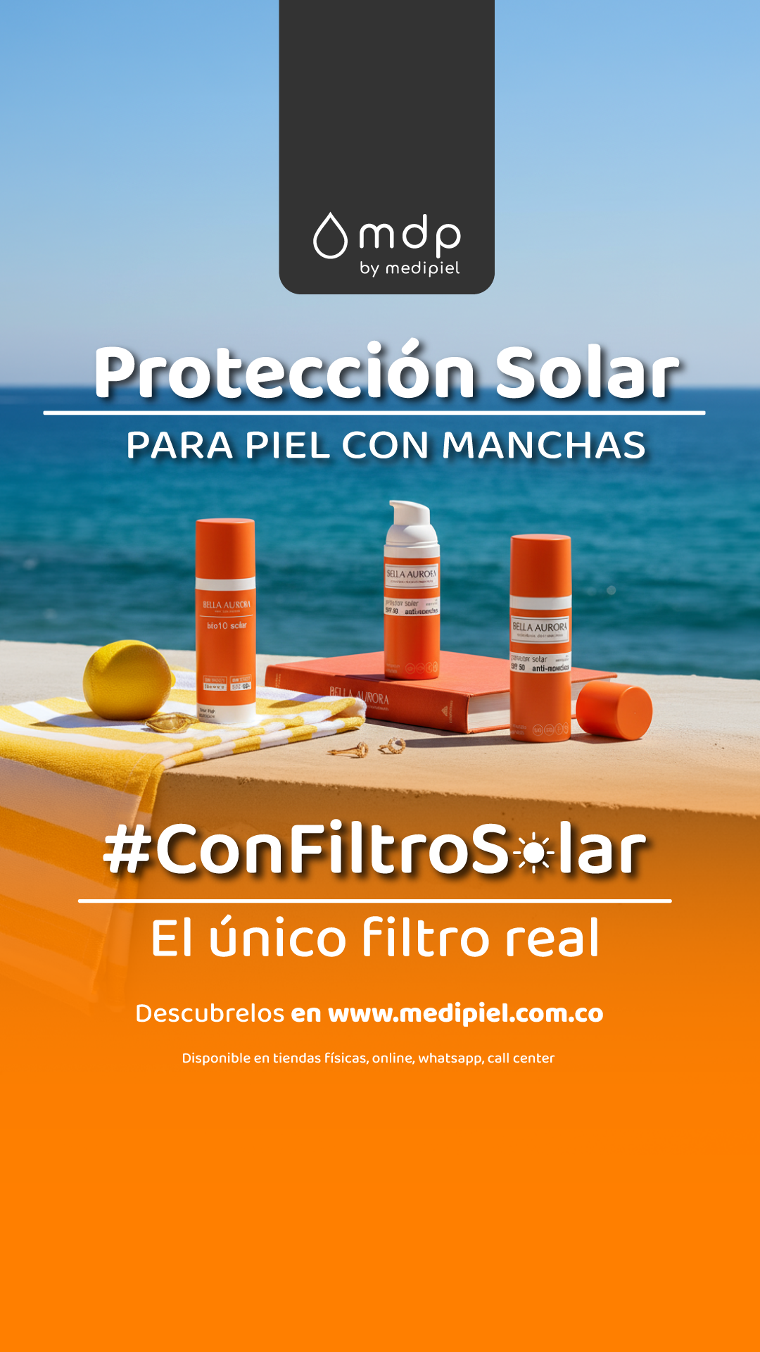 Medipiel Facebook ad: Máxima protección UV textura ligera
