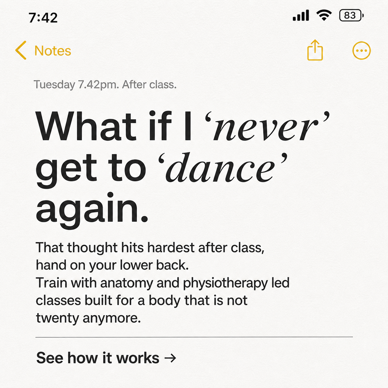 Dance Masterclass Facebook ad