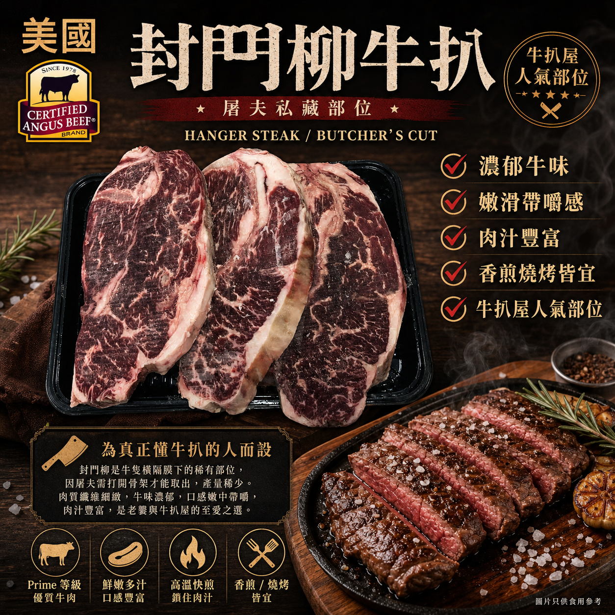 新樂大型批發 Facebook ad: 美國安格斯 封門柳牛扒 1.5cm|高肉味|煎烤皆宜