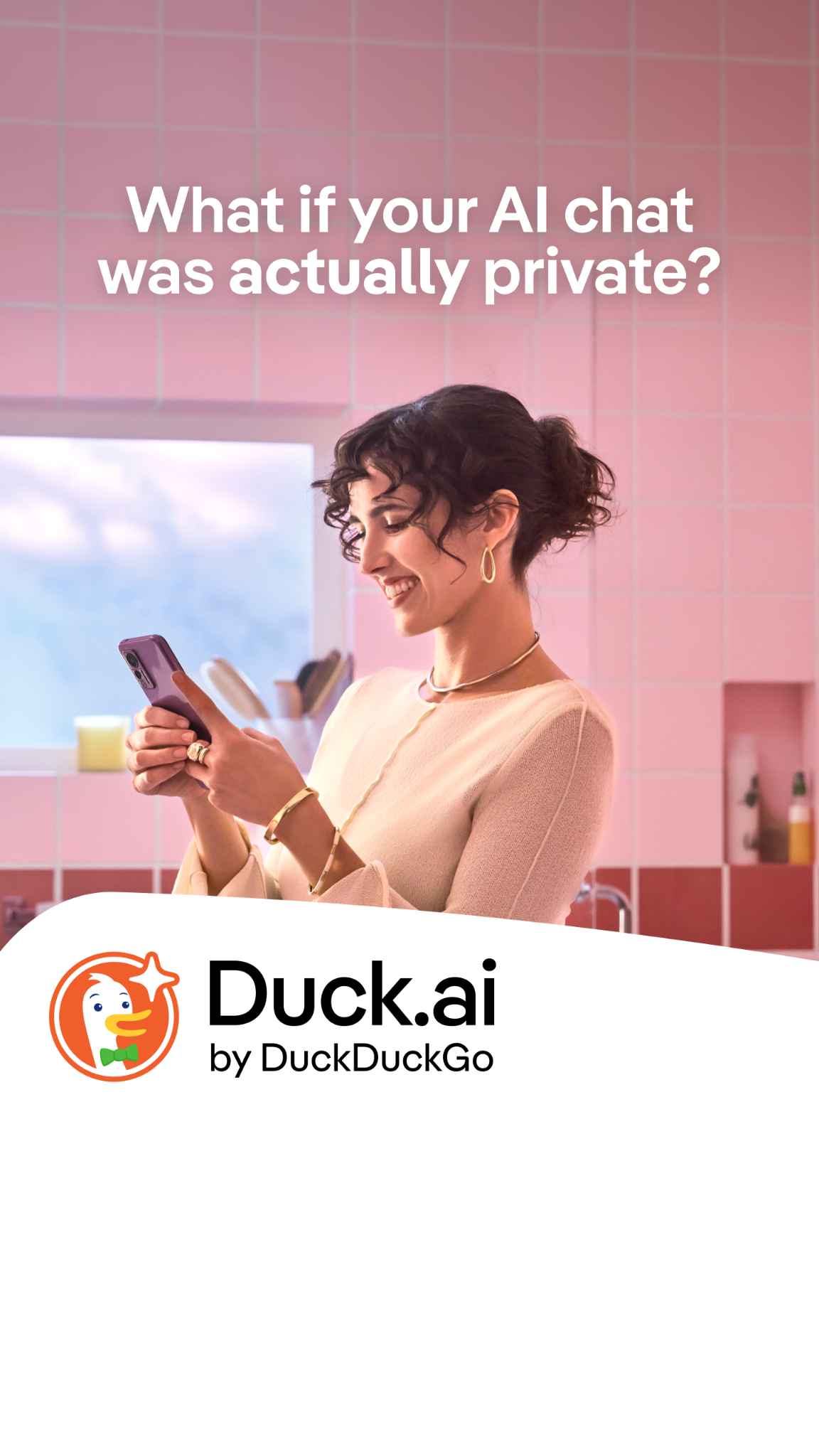 DuckDuckGo Facebook ad: Duck.ai. Private AI chat. Free.