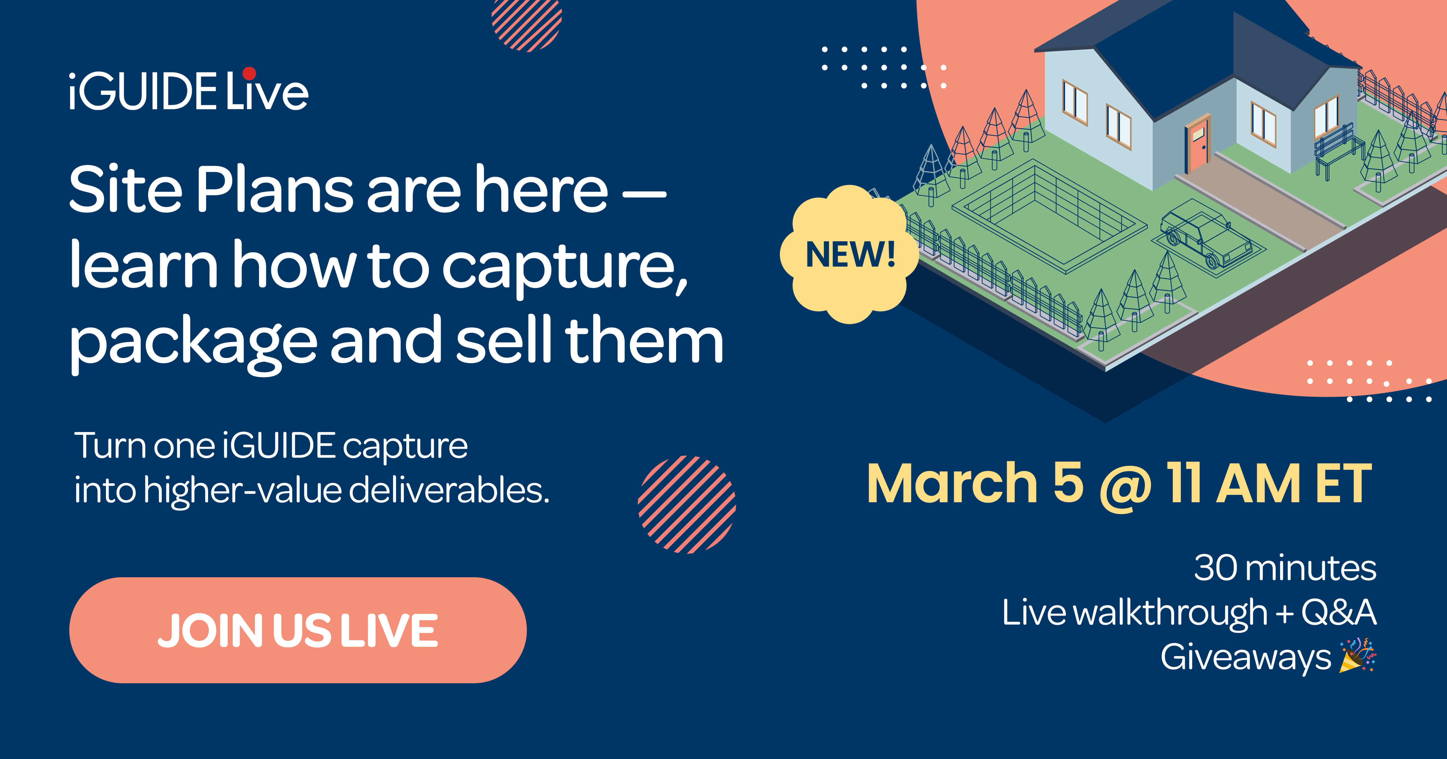 iGUIDE Facebook ad: iGUIDE Live: Site Plans Launch Webinar | iGUIDE