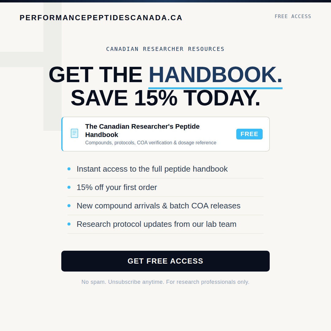 Performance Peptides Canada Facebook ad from Jul 8, 2026