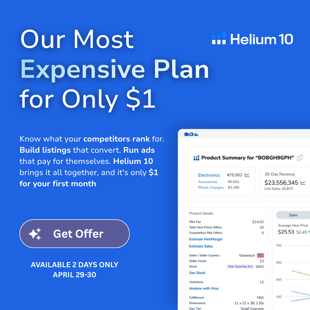 Helium 10 Facebook ad