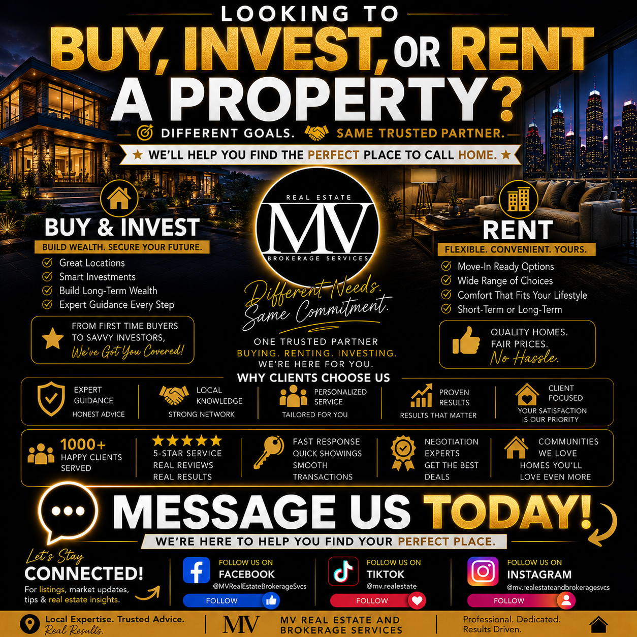 MV Real Estate and Brokerage Services Facebook ad: Chat in Messenger