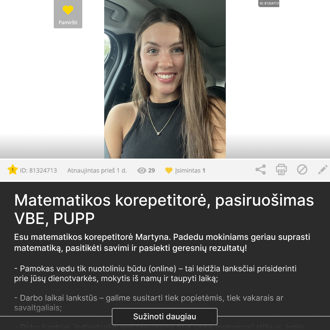 Mokytojas Eimantas Facebook ad: Išankstinė registracija