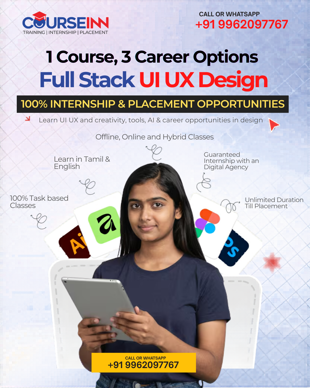Courseinn Academy Facebook ad: 1 Course. 3 Career Opportunities.