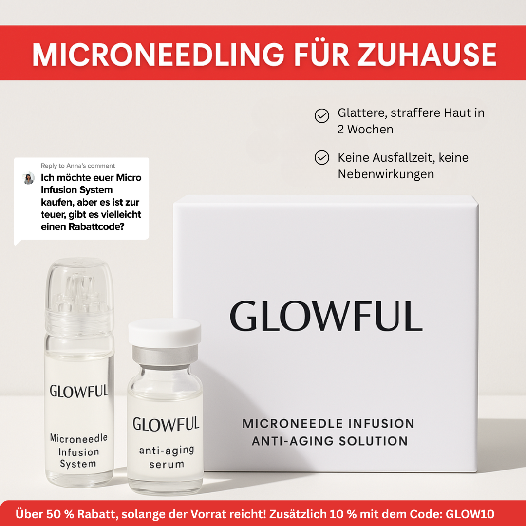 Glowful Facebook ad: Keine Lust auf Falten? Wir haben da was für dich!