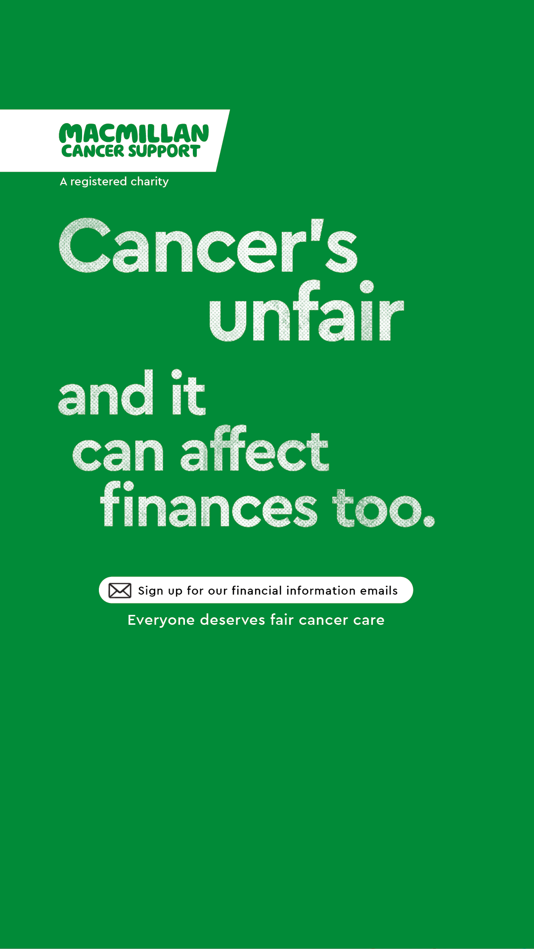 Macmillan Cancer Support Facebook ad