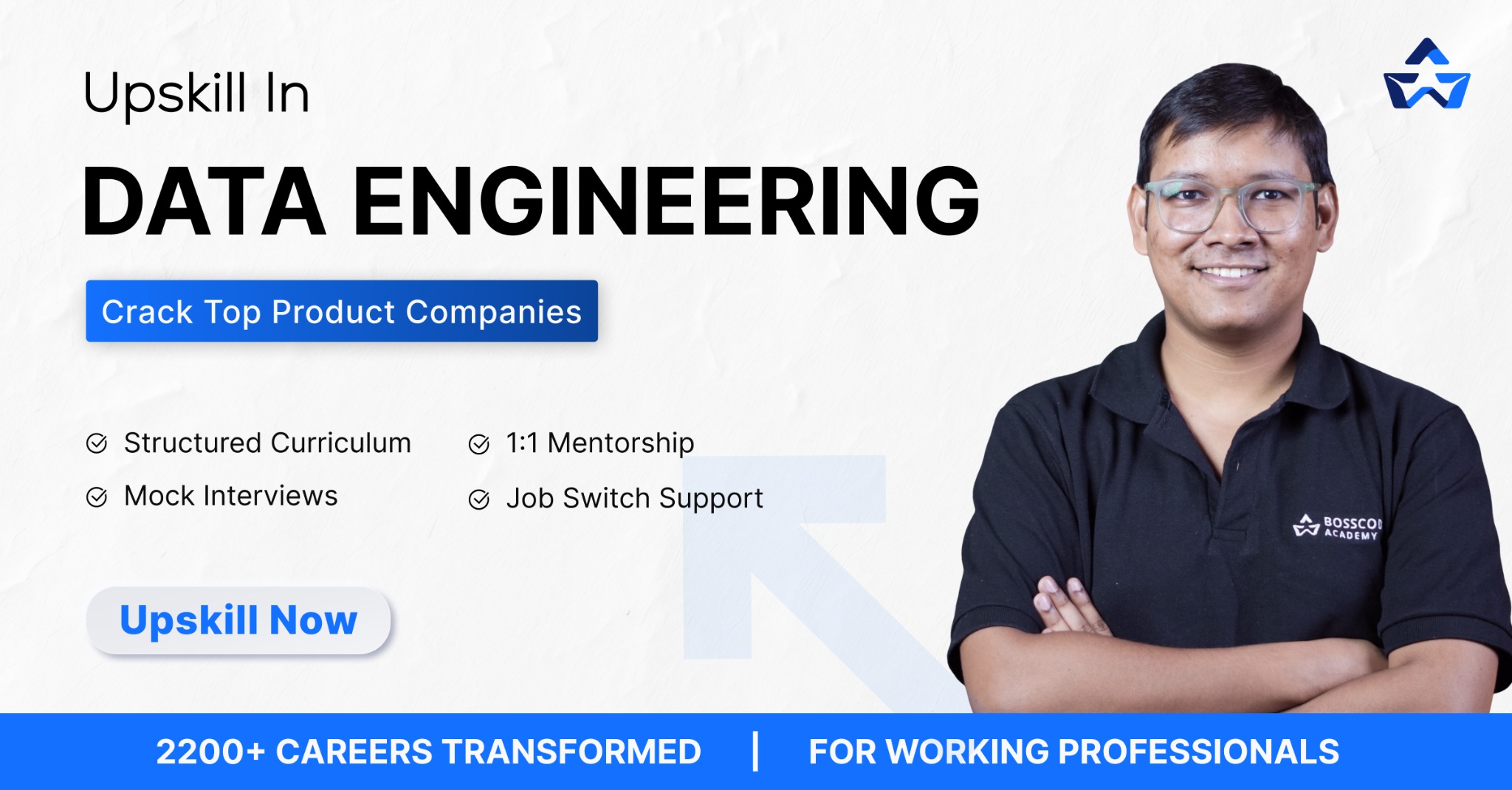 Upskill with Bosscoder Facebook ad