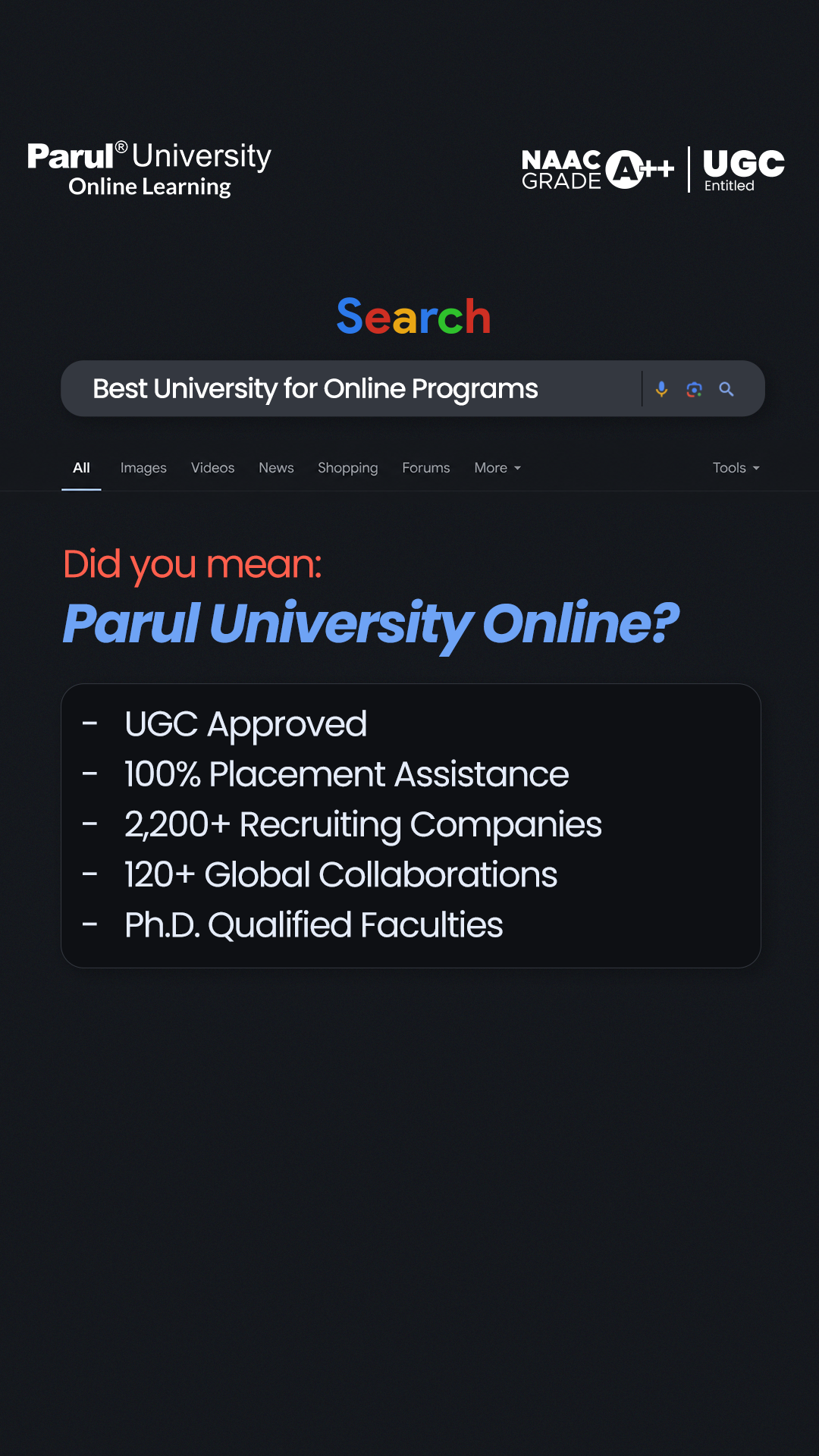 Parul University Online Learning Facebook ad