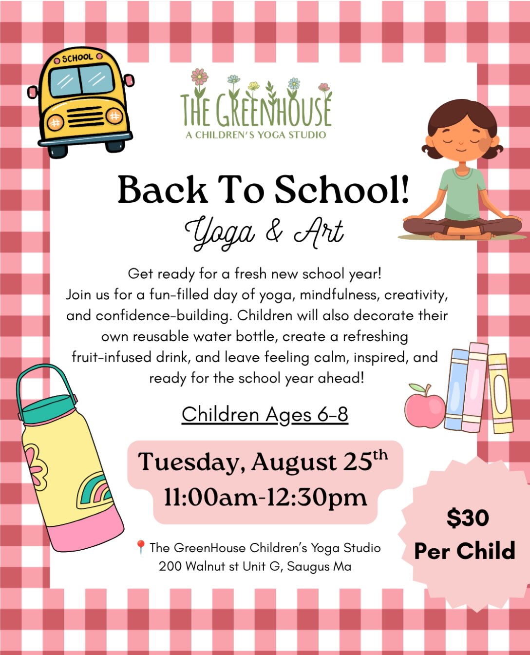 thegreenhouse_childrensyoga Facebook ad: Get ready to head back to school with…