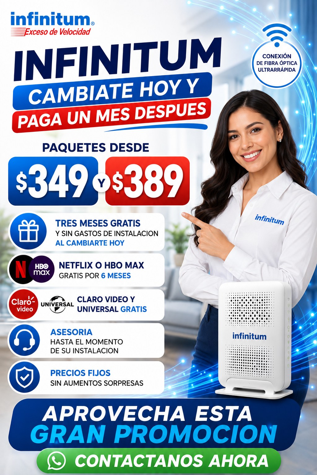 Infinitum ventas Residenciales y Empresariales en linea Facebook ad: TE INSTALO INFINITUM SIN COSTO CAMBIATE HOY