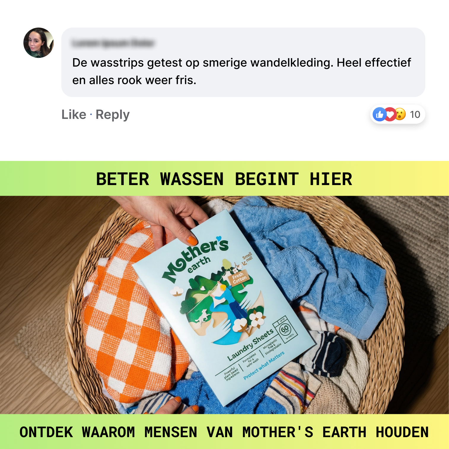 Mothers Earth Facebook ad