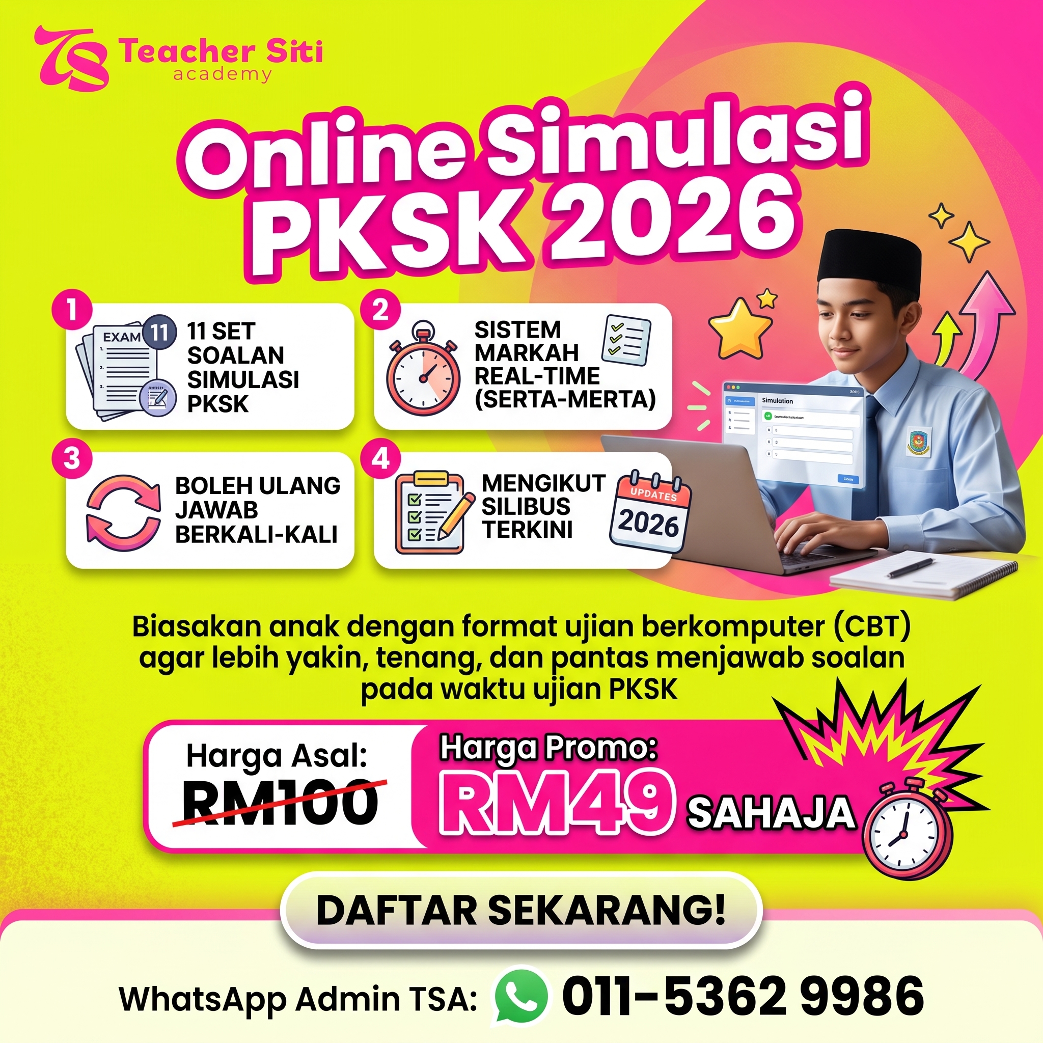 Teacher Siti Academy Facebook ad: Tengok anak mula cemas dan kekok bila kena…