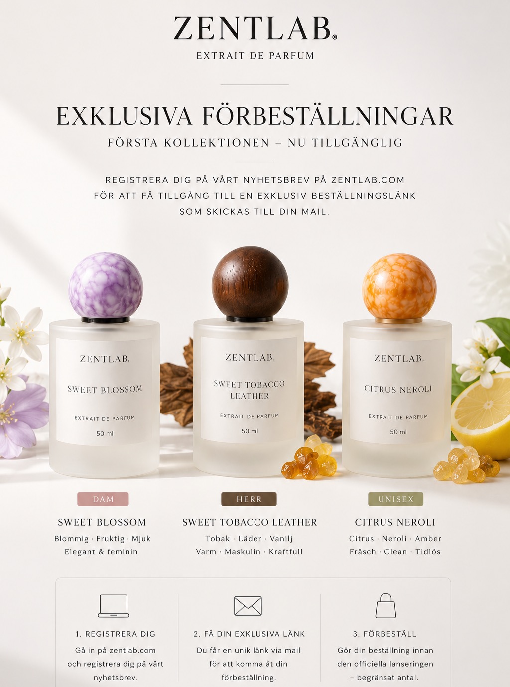 Zentlab Facebook ad: Three signatures.