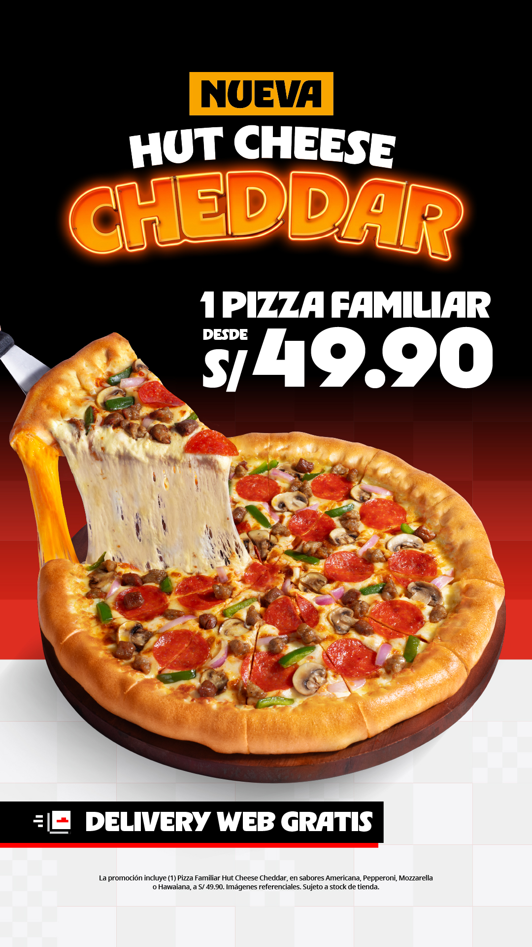 Pizza Hut Facebook ad: Nueva Hut Cheese Cheddar
