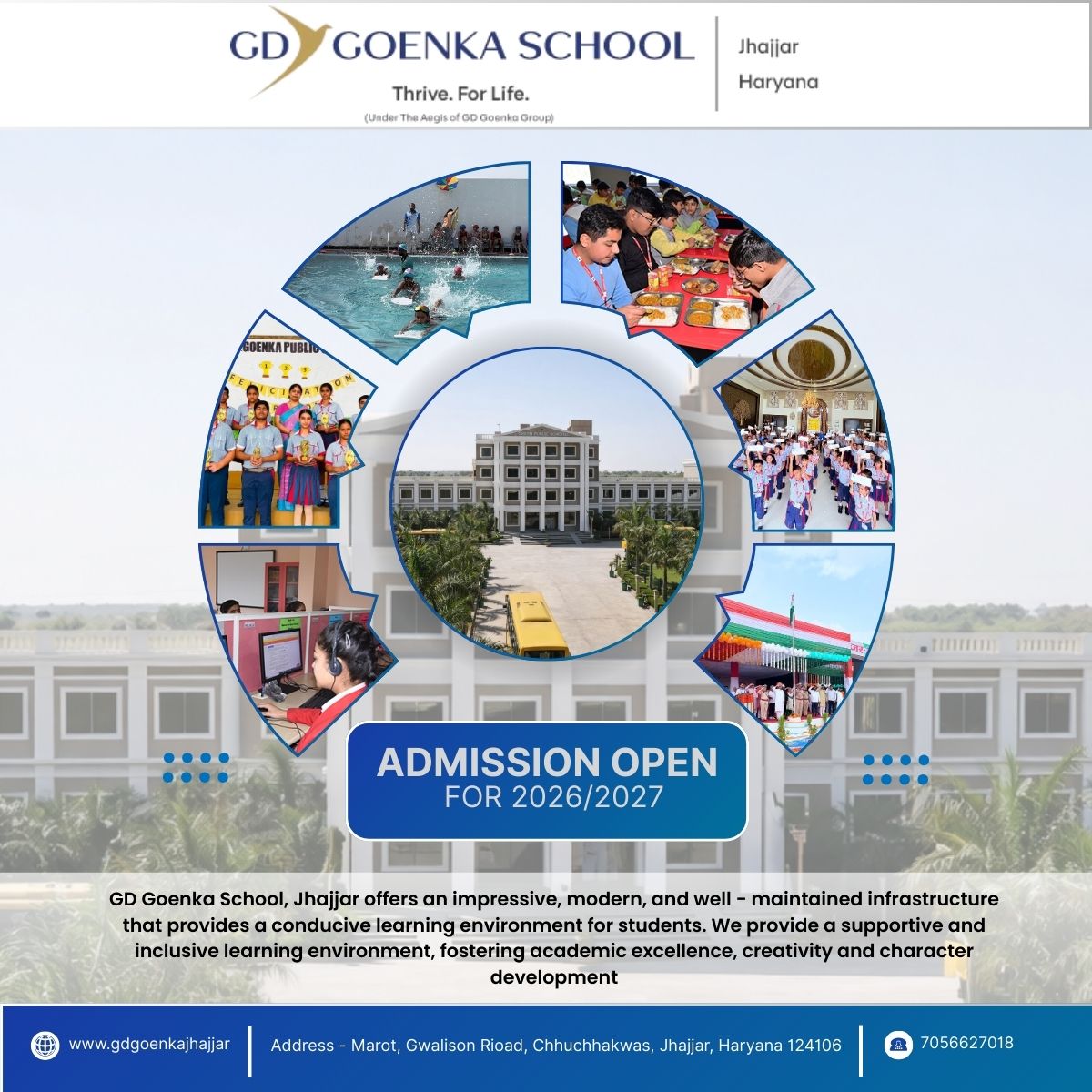 G D Goenka Public School Jhajjar Facebook ad: Admission open for 2026-2027 Batch