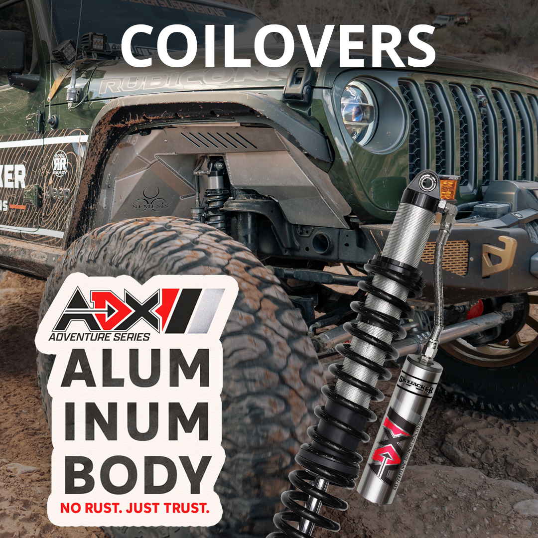 Skyjacker Suspensions Facebook ad: Conquer the elements with our aircraft-grade ALUMINUM shock…