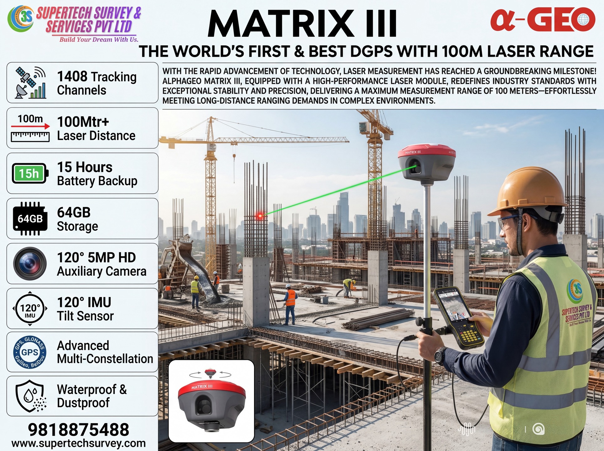 Alpha Geo GNSS India Facebook ad: Our advanced positioning technology is now empowering…