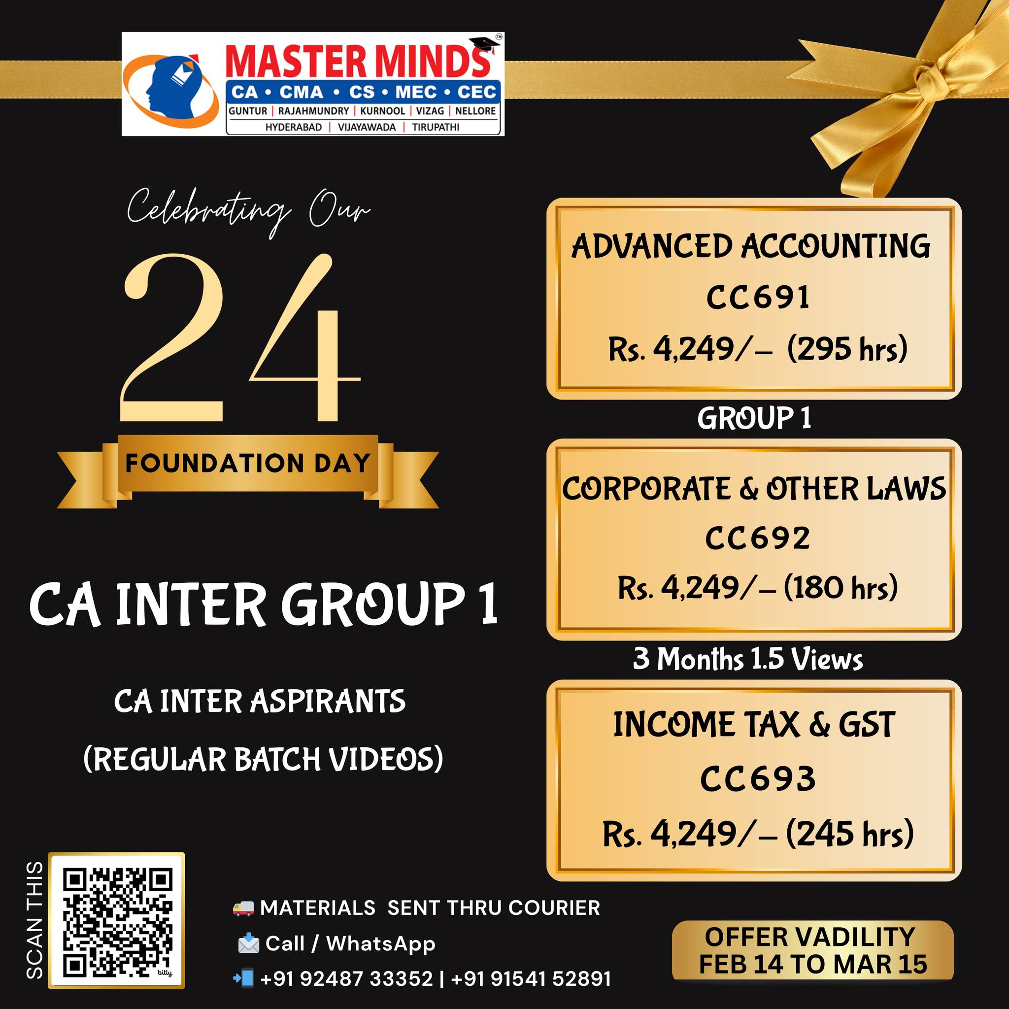 MASTERMINDS For CA Facebook ad: Courses - Masterminds India