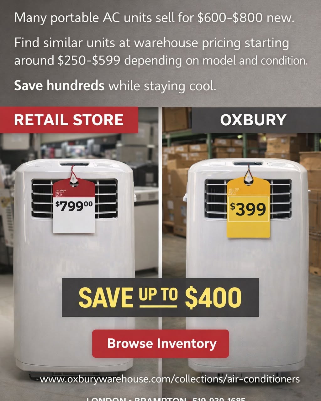 Oxbury London Facebook ad: Air Condtioners for Sale Limited Stocks - Buy now before…