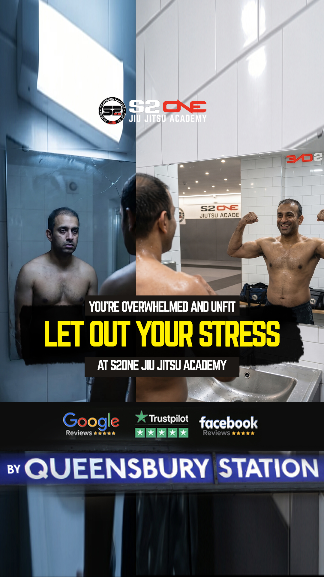 S2one Jiu Jitsu Academy Facebook ad: All MEN should lead their families and build confidence