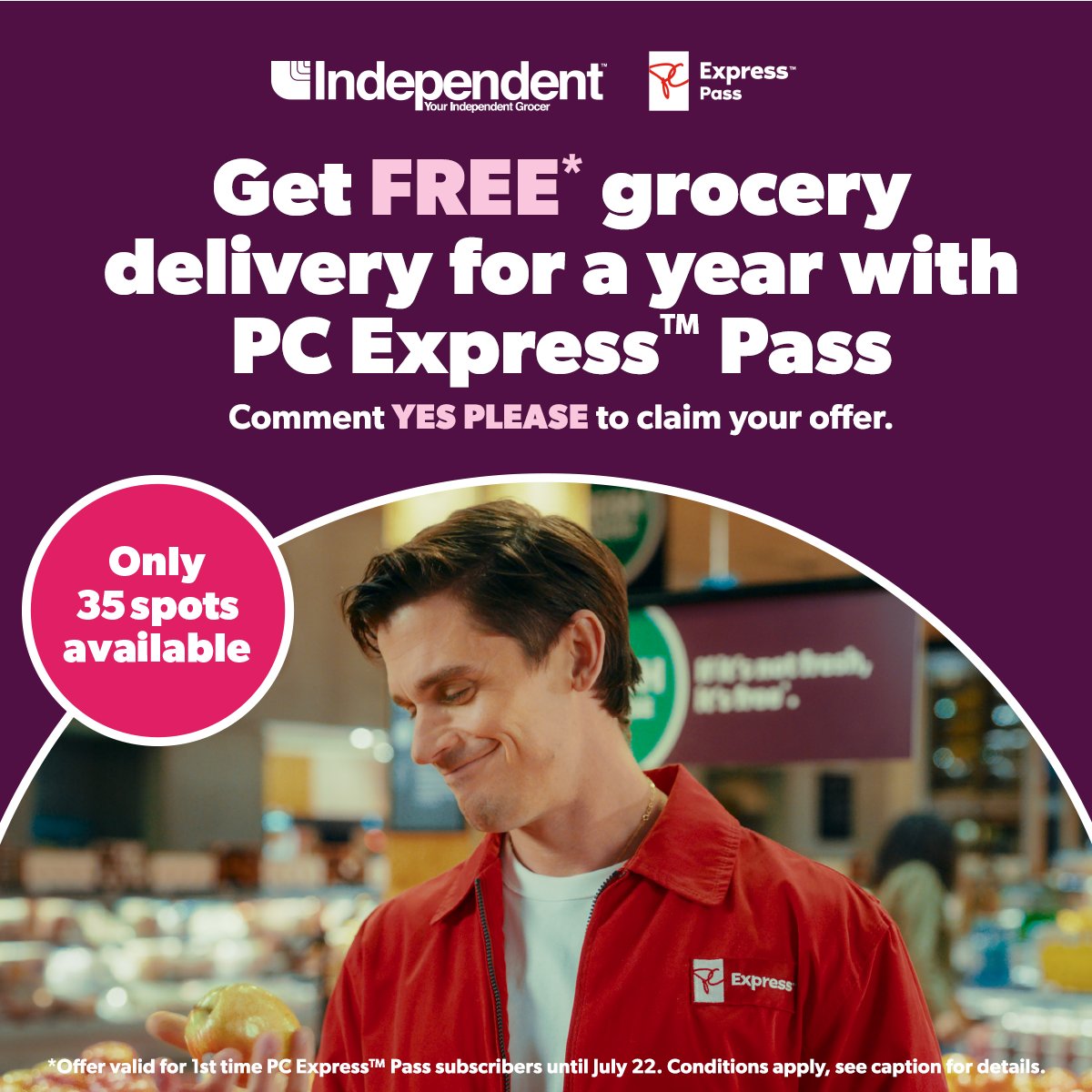 Your Independent Grocer Facebook ad: GET FREE* GROCERY DELIVERY FOR A YEAR WITH…