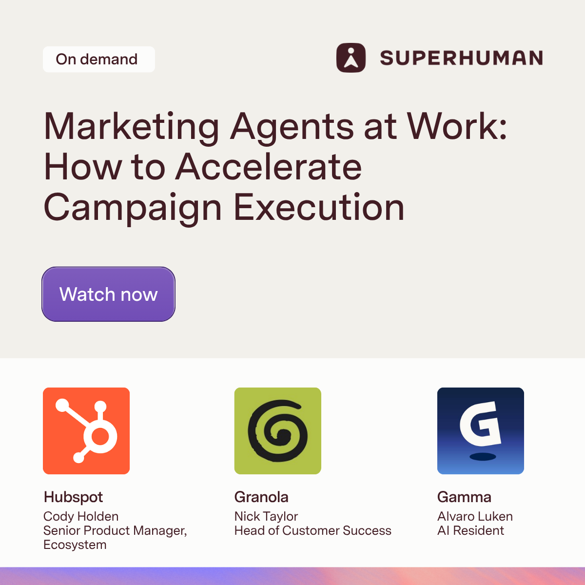 Superhuman Facebook ad: See marketing agents at work | Watch On Demand