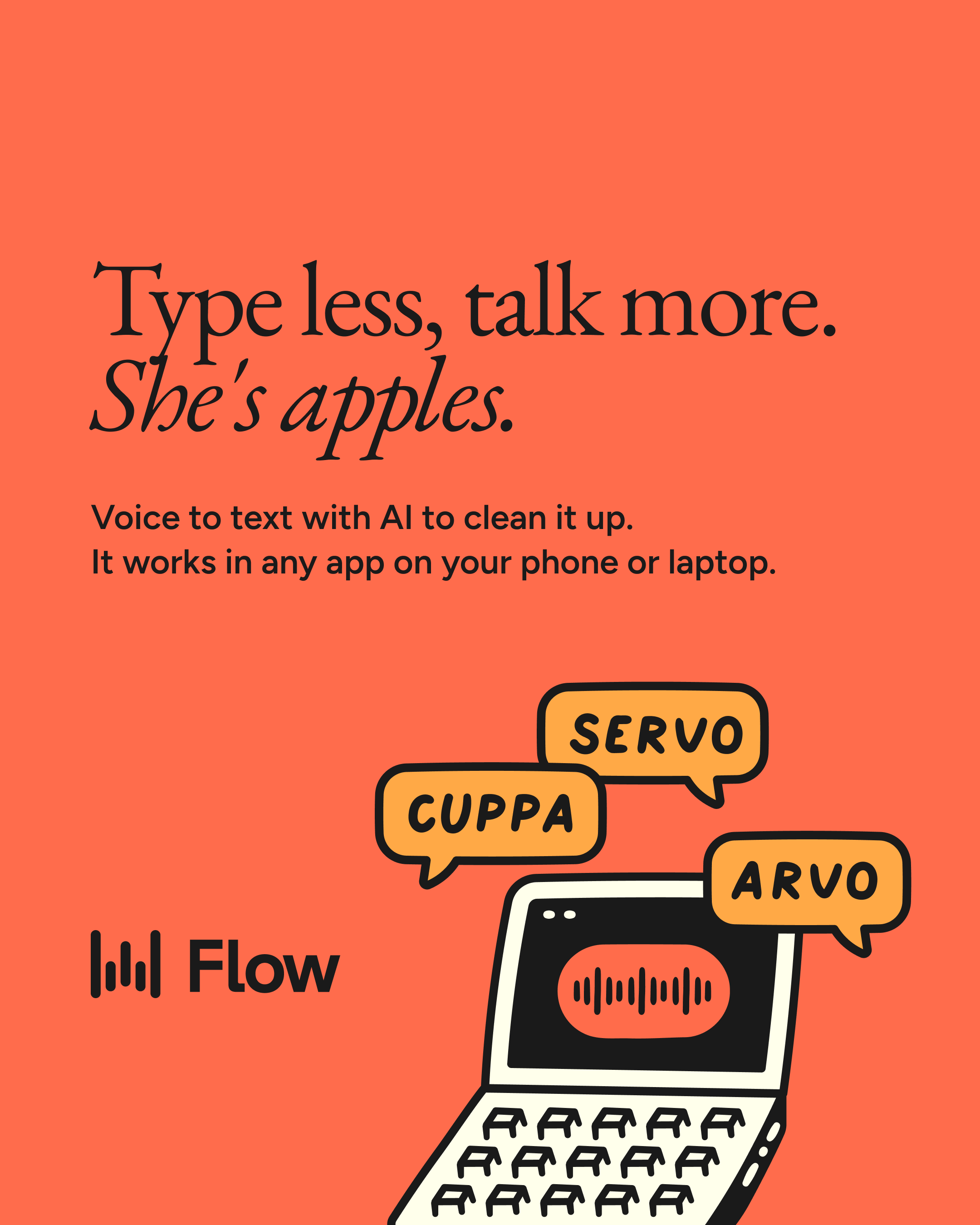 Wispr Flow Facebook ad
