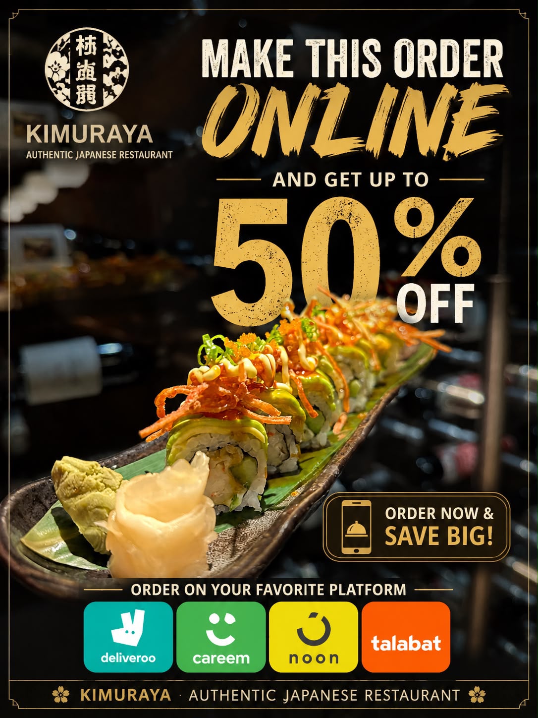 Kimura-ya Dubai 木村屋ビジネスベイ Facebook ad: Book Wagyu & Sushi Buffet UAE | Unlimited Japanese Dining…