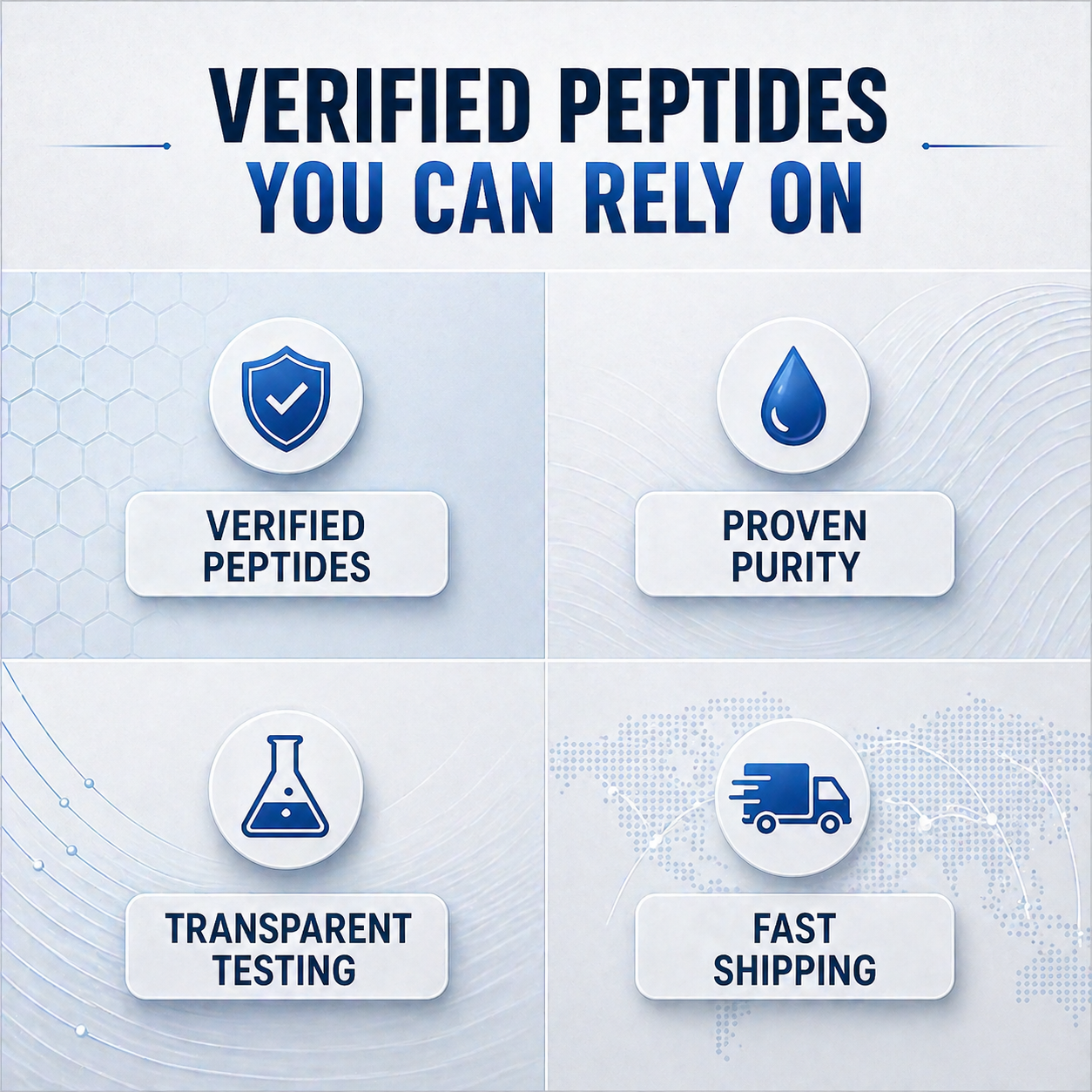 HappyPeptides.Com Facebook ad: Trust Your Source.
