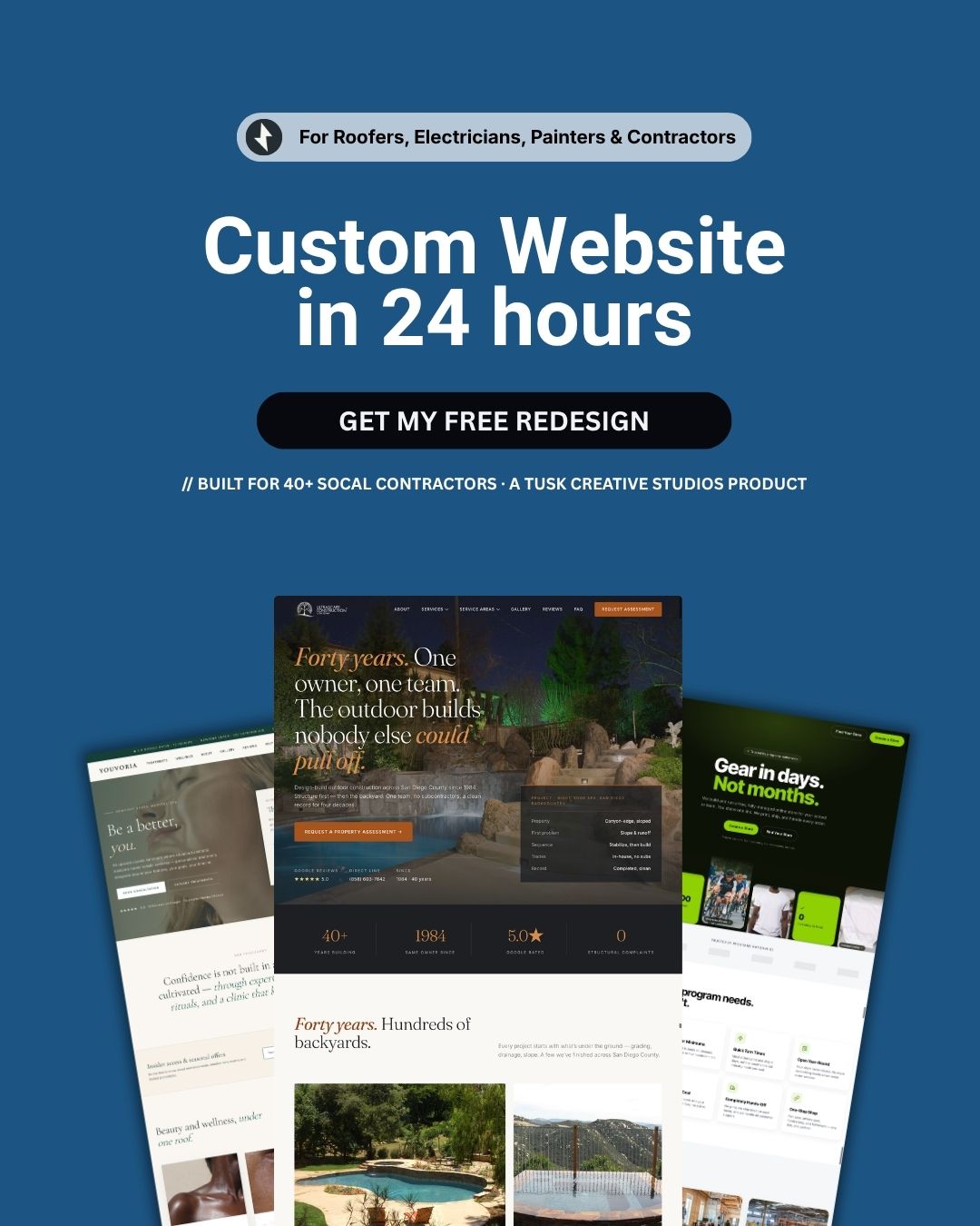 Tusk Creative Studios Facebook ad: Done before quotes come in.