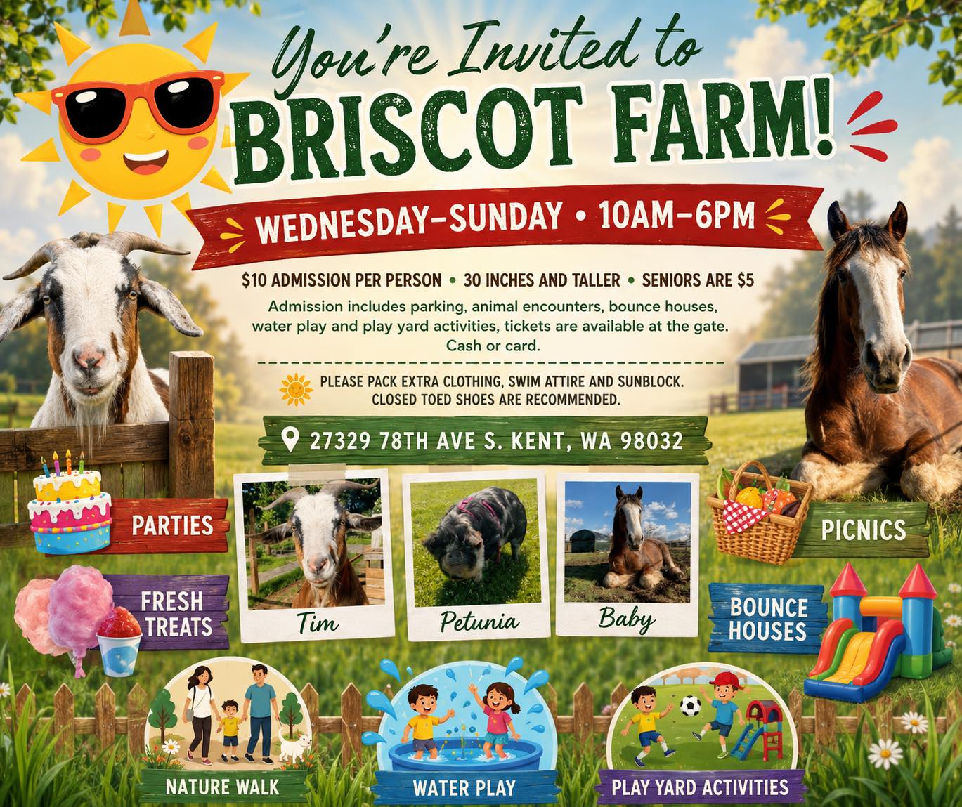 Briscot Farm Facebook ad: NOW OPEN! Please read!