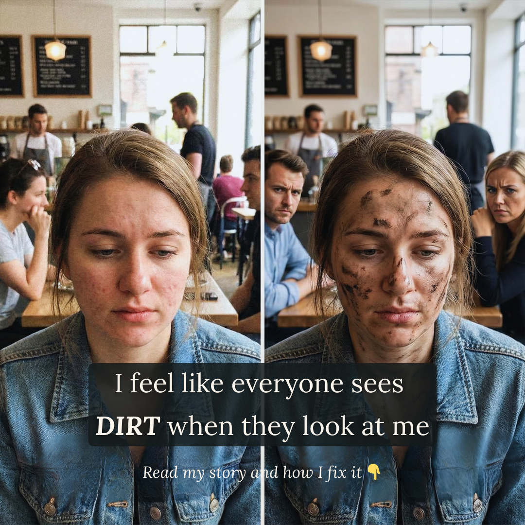 Autumn Rose Facebook ad: My Acne Scars Made Me Feel Dirty Everytime
