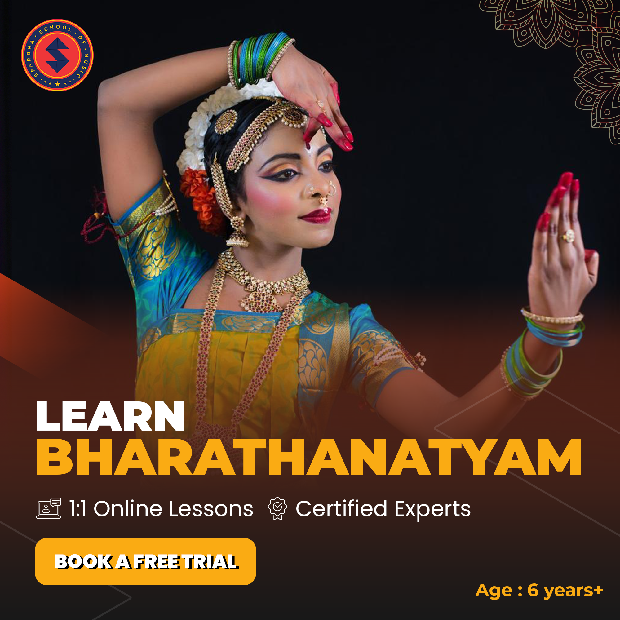 Spardha School of Music Global Facebook ad: FREE TRIAL CLASS ONLINE