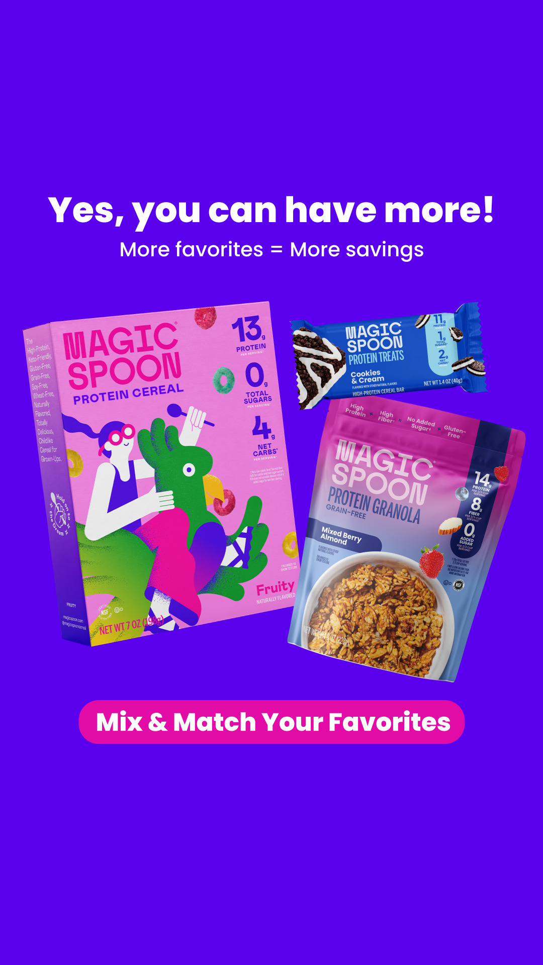 Magic Spoon Cereal Facebook ad: Yes, You Can Have More!