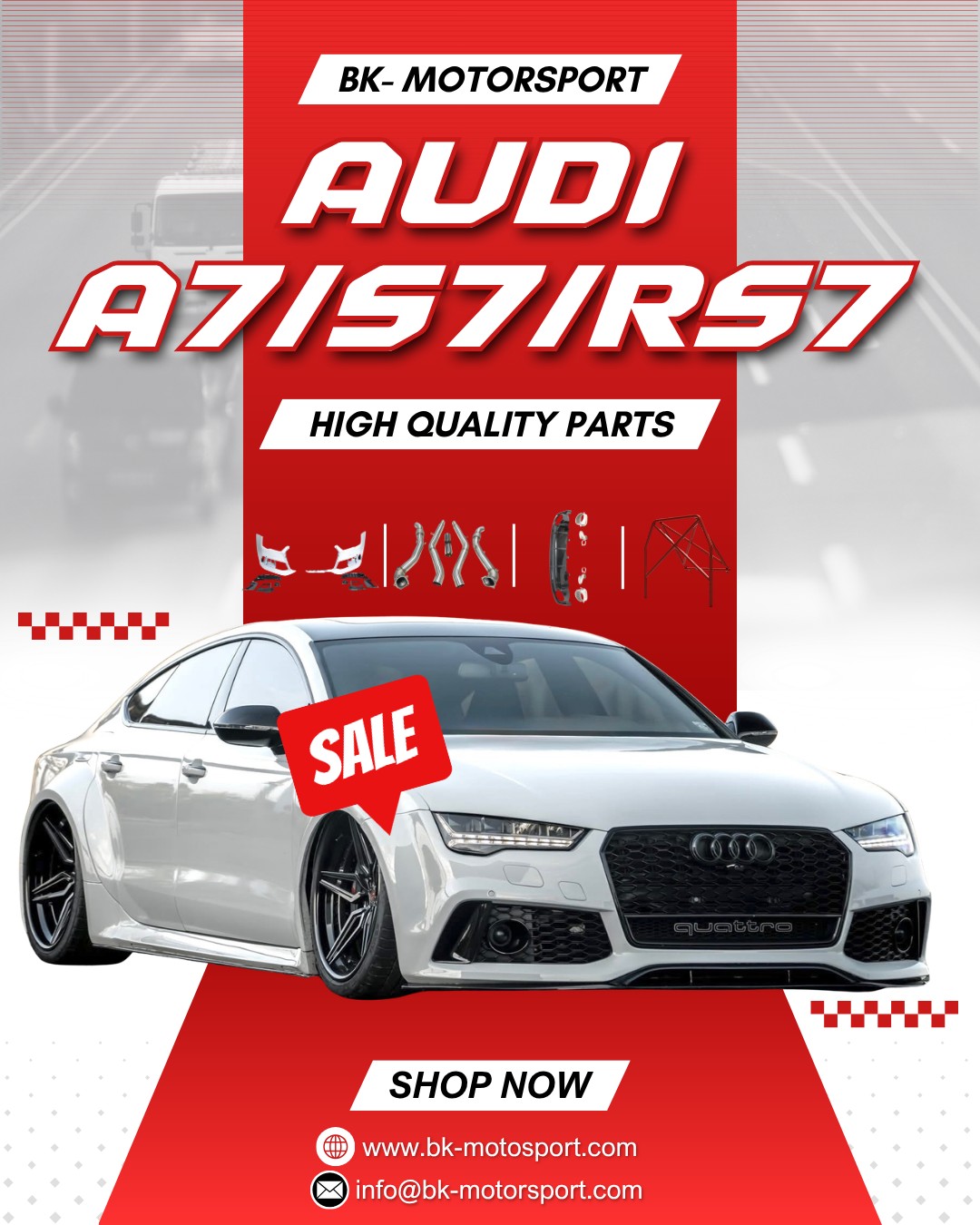 BK-Motorsport Facebook ad: SEASON-OPENING SALE, UP TO 20% OFF!