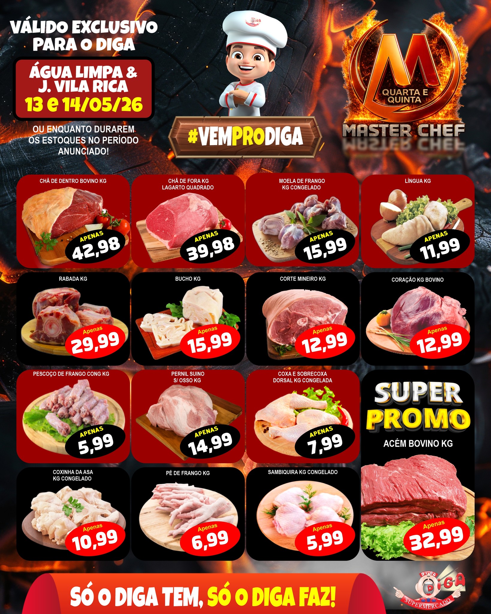 Diga Supermercados Facebook ad: Quarta e Quinta Master Chef é no Diga…