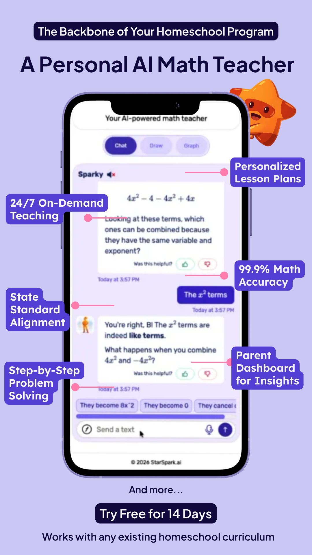 StarSpark.AI Facebook ad: Jump a Full Letter Grade in Under 3 Months