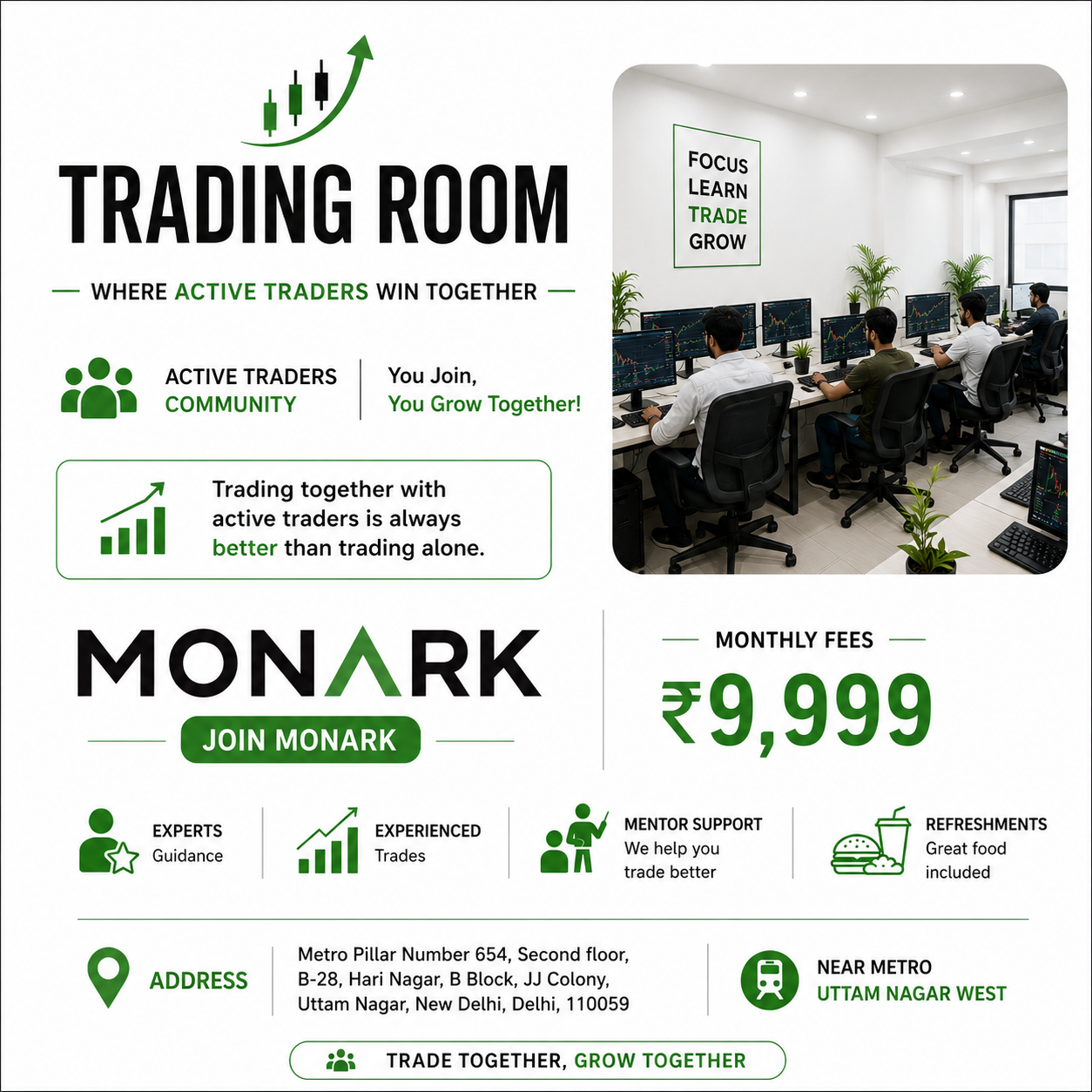 Monark Academy Facebook ad: Join Our Trading Room