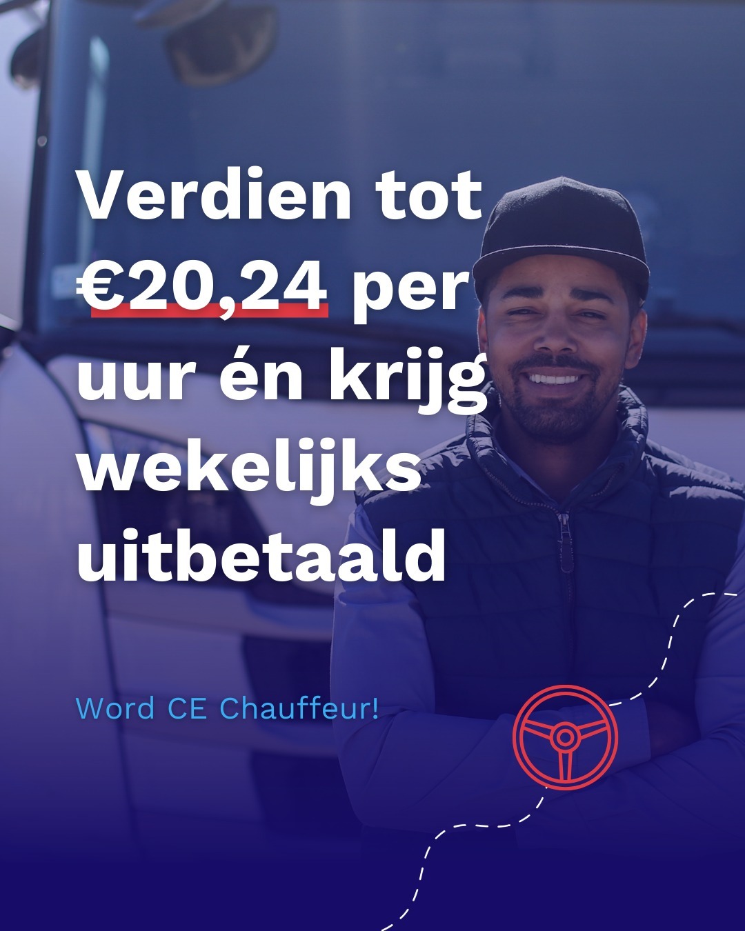 Logistiek24 Facebook ad: Chauffeur CE Palletdistributie