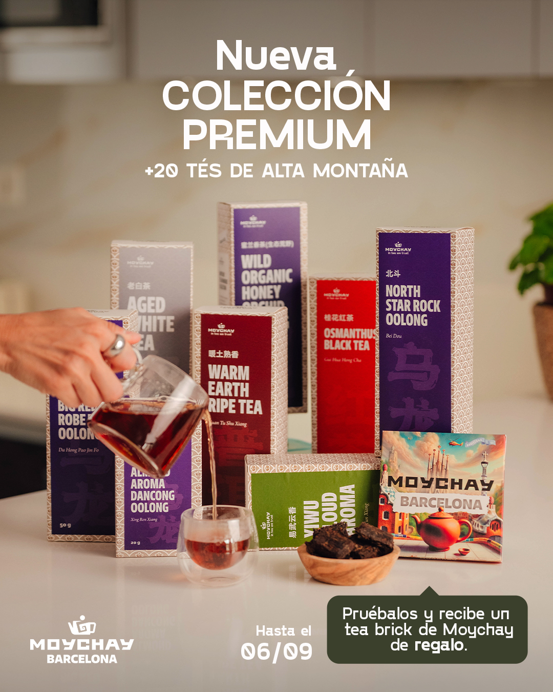 Moychay Barcelona Club de Té Facebook ad: Tea Brick de Regalo con tu té de nueva colección