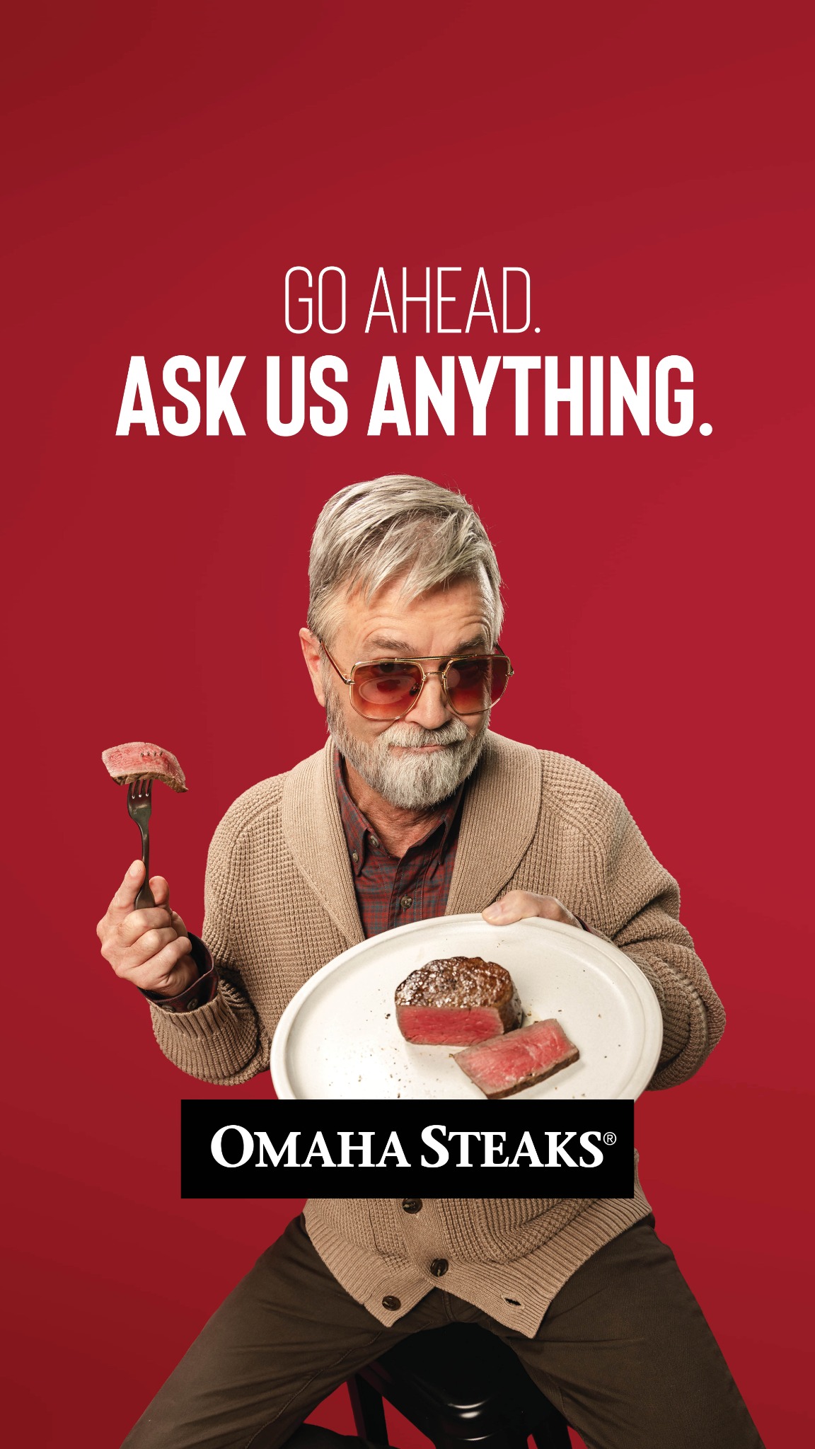 Omaha Steaks Facebook ad: No Guesswork. Just Quality You Can Taste.