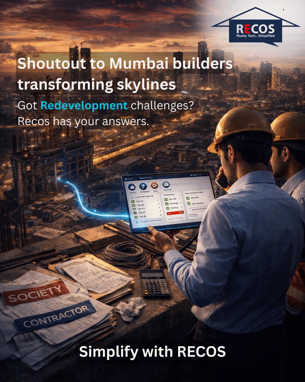RECOS Simplifying Realty Facebook ad: Struggling with Multiple Redevelopment Projects?