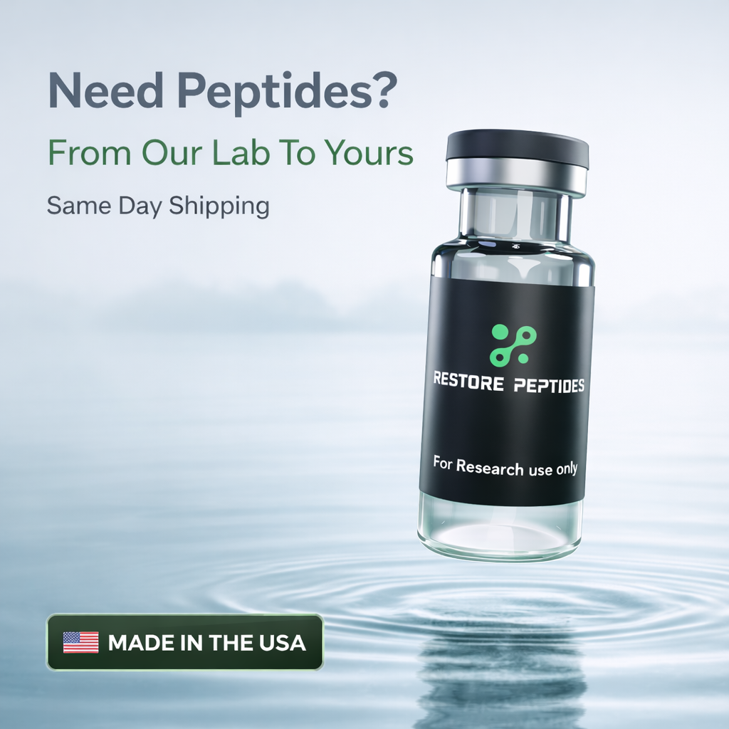 Restore Peptides Facebook ad: Research Peptides Only