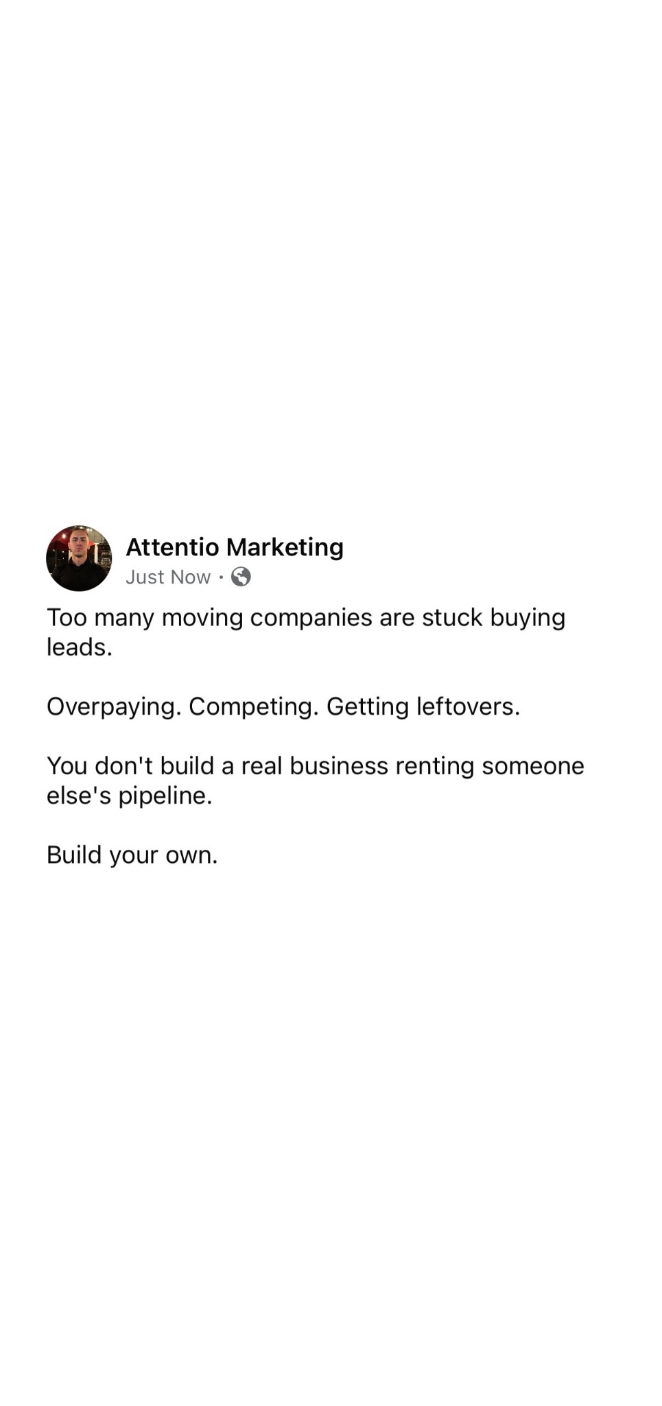 Attentio Marketing Facebook ad