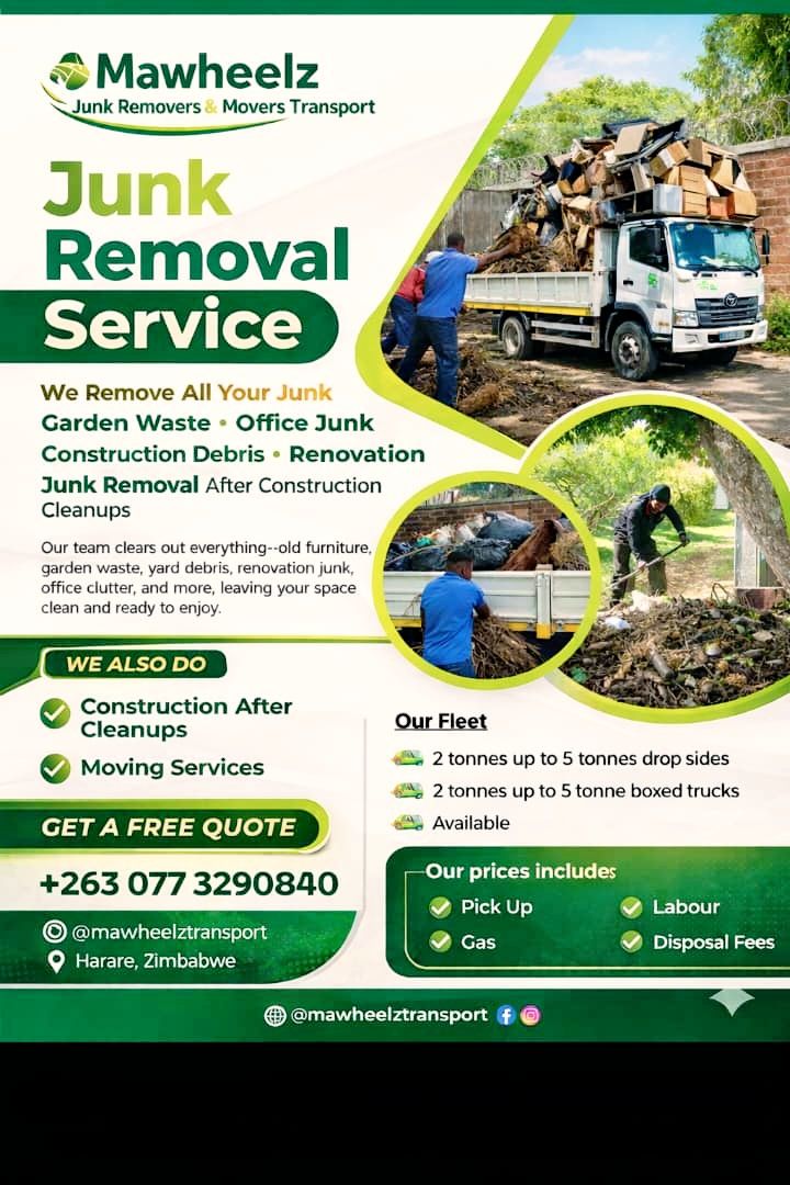 Mawheelz Facebook ad: @Mawheelz truck hire and junk removal