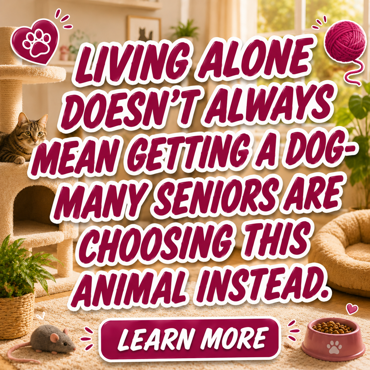 Local Products Hub Facebook ad: Pets for Seniors Living Alone