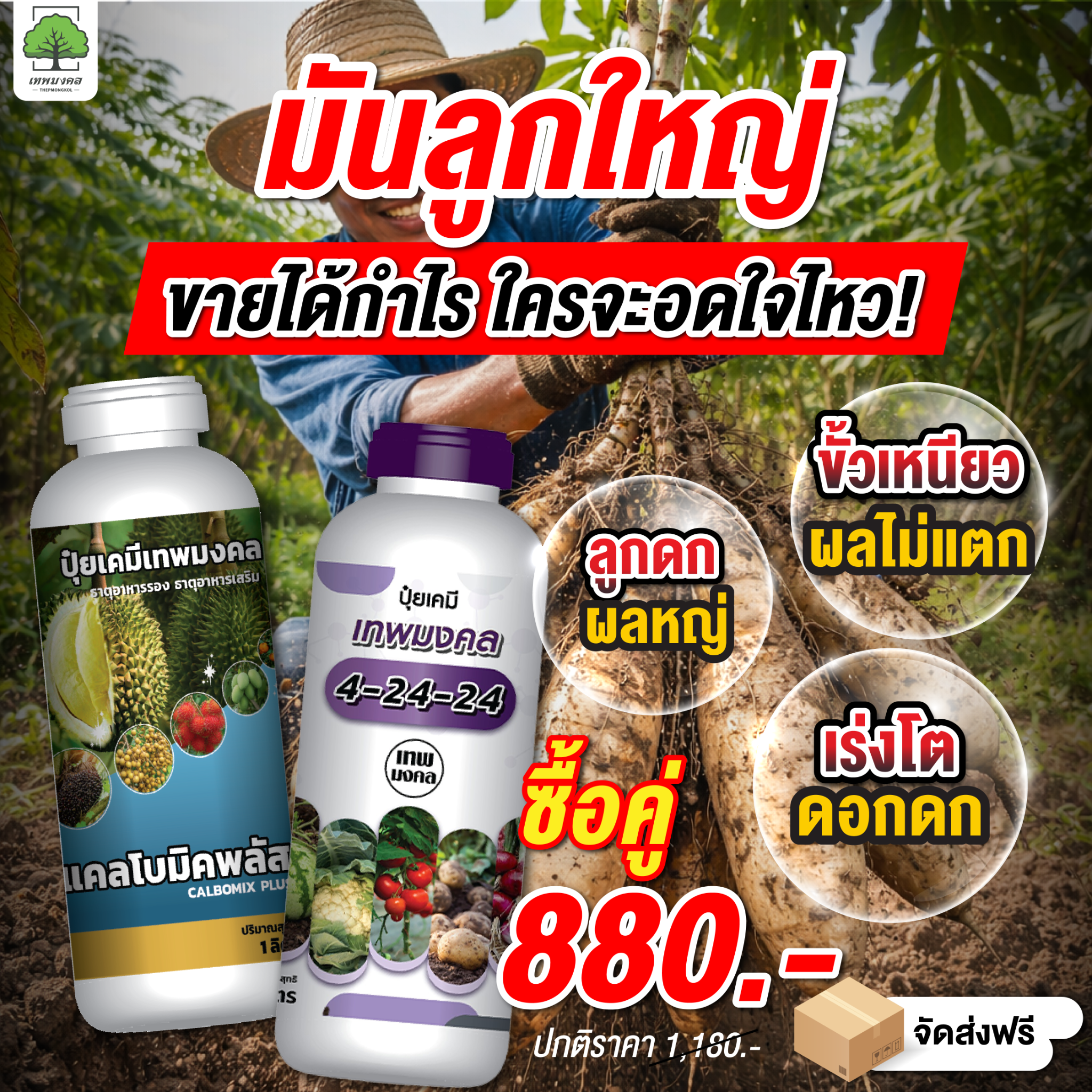 สินค้าการเกษตร เพื่อเกษตรกรไทย ตราเทพมงคล Facebook ad